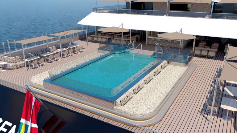 Ikon’s larger size allows for an expanded pool deck.